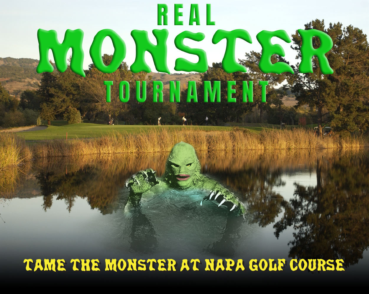 Real Monster Tournament Headline over image of a monster in the River